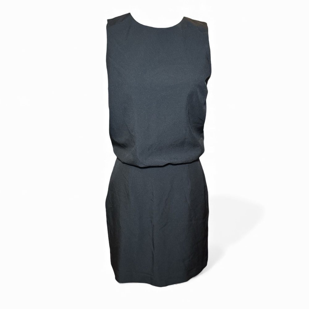Banana Republic NWT Black Sculpted Blousant Waist Sleeveless Mini Dress Sz 2 - Picture 3 of 11